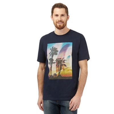 Quiksilver Navy palm tree print t-shirt